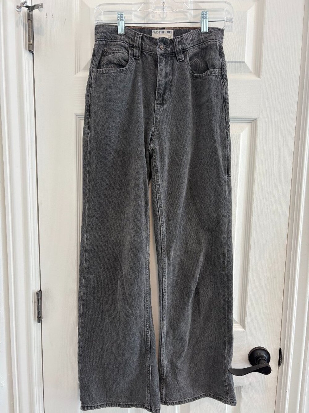 We the Free Xena High Rise Slim Straight Jeans Black Womens size 25